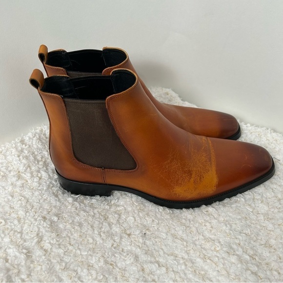 Gifennse Cognac mens leather boots Size 11 - Picture 5 of 8